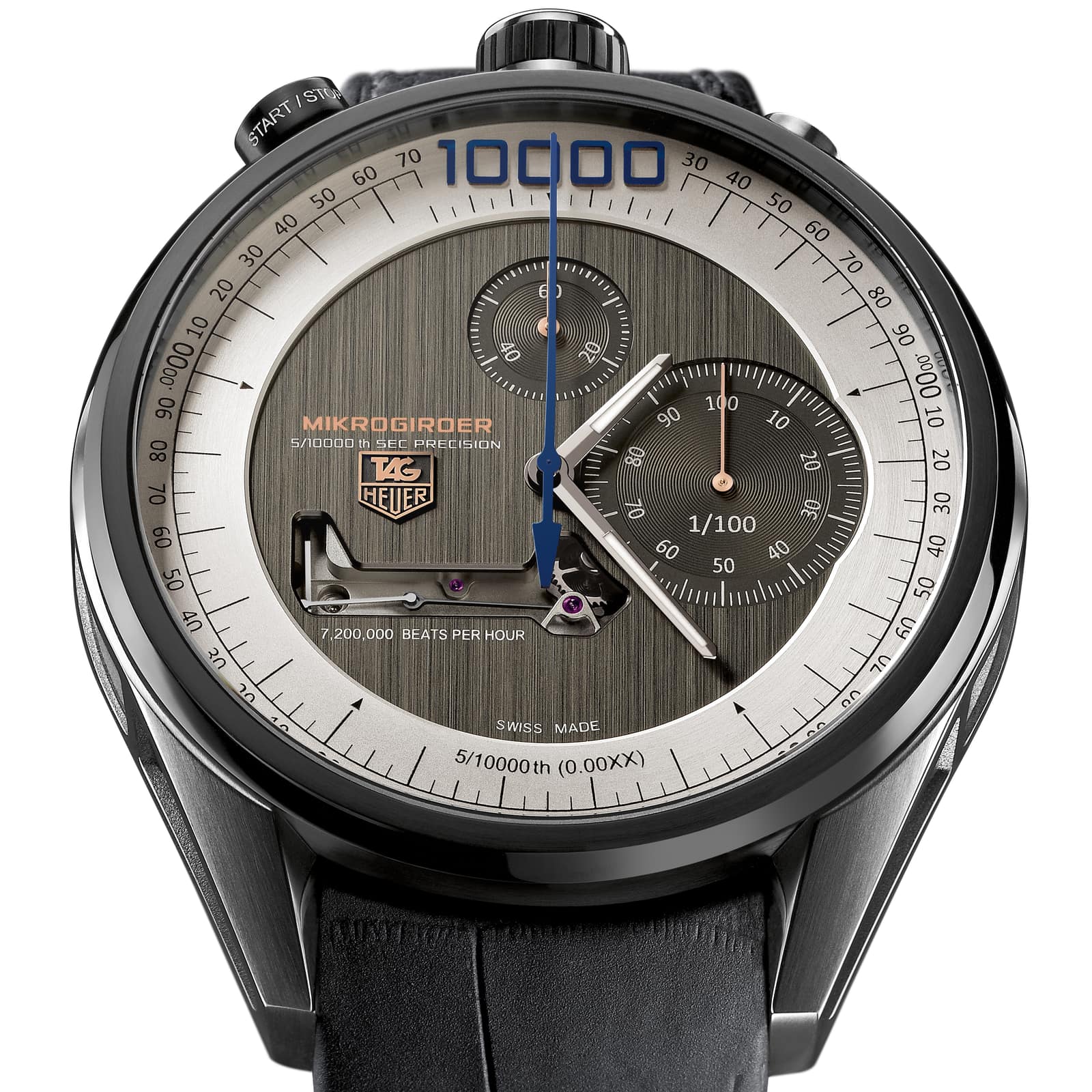 The TAG Heuer Mikrogirder, the 5/10,000th-of-a-second chronograph that won the 2012 Aiguille d'Or